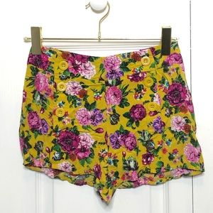 Yellow floral shorts